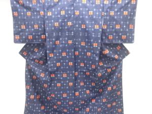 遠州椿模様織り出し手織り紬着物アンサンブル